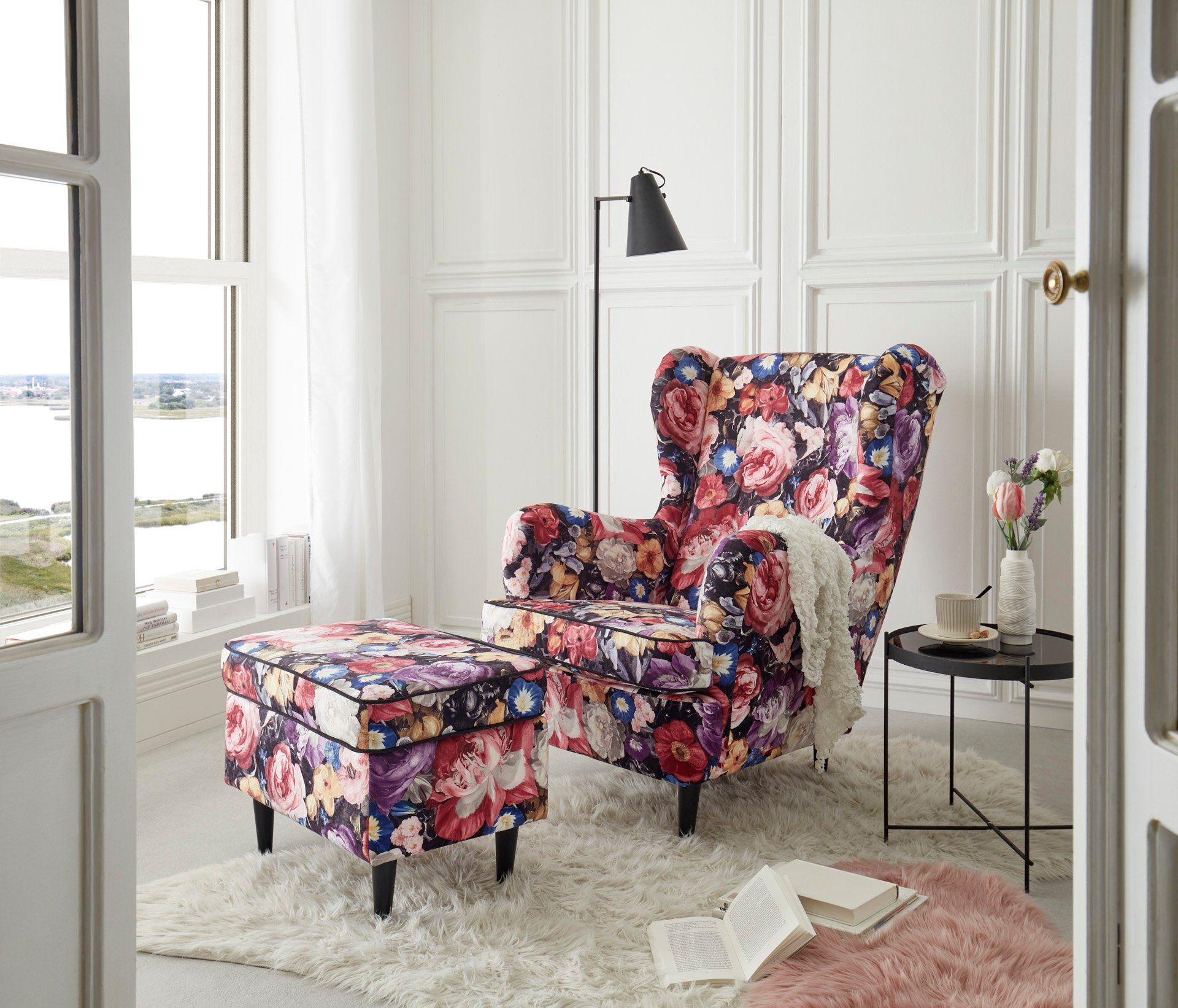 ED EXCITING DESIGN Ohrensessel "Laurel", mit Massivholzfüße günstig online kaufen