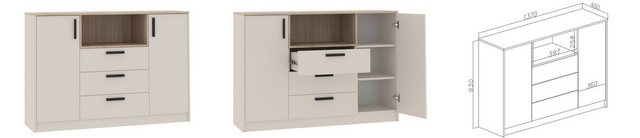 Marmex Möbel Mehrzweckschrank-Set GRANT SET 24 C Jugendzimmer-Set Cashmere, günstig online kaufen