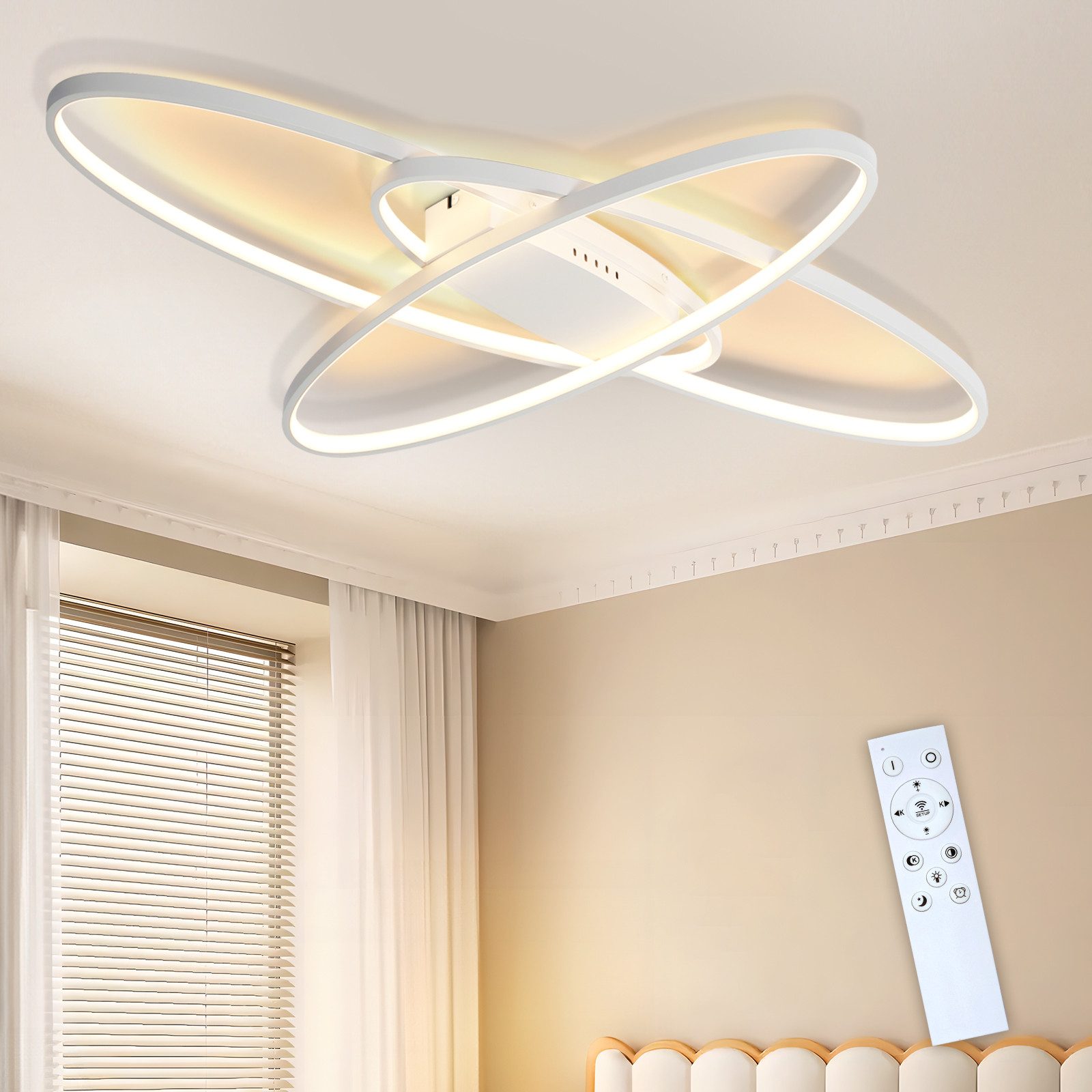 Nettlife LED Deckenleuchte Wohnzimmer Dimmbar Weiß günstig online kaufen
