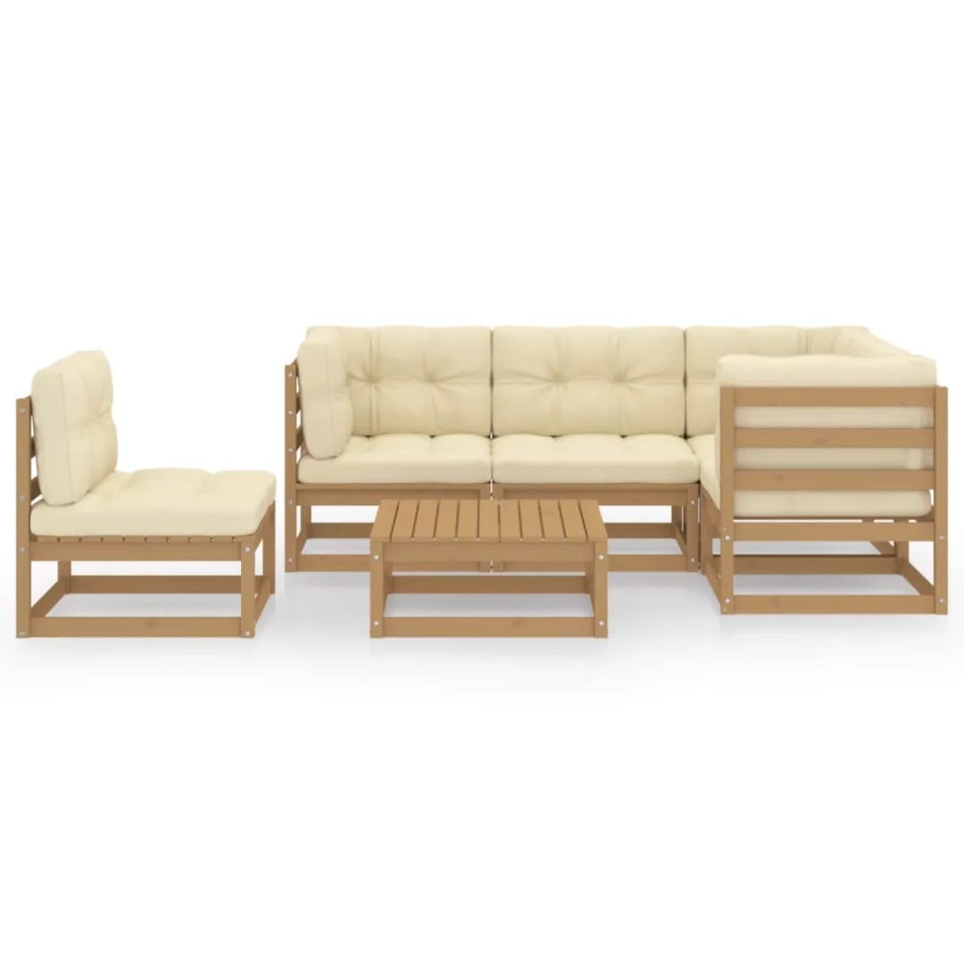 6-tlg. Garten-lounge-set Mit Kissen Kiefer Massivholz günstig online kaufen