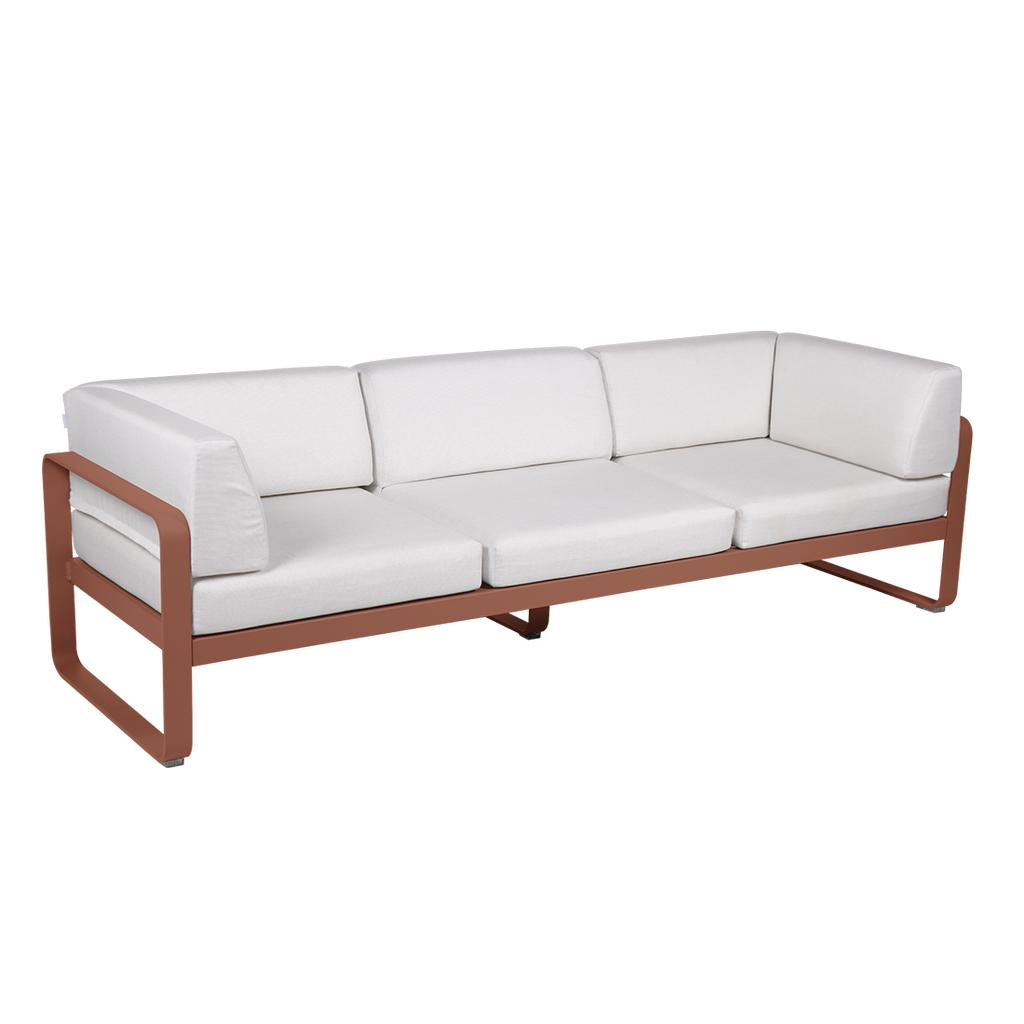 Bellevie 3-Sitzer Club Sofa Outdoor 20 Ockerrot 81 Grauweiß günstig online kaufen