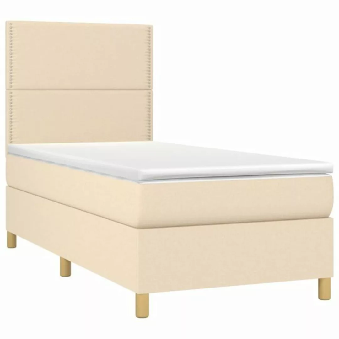 vidaXL Bett Boxspringbett mit Matratze Creme 80x200 cm Stoff günstig online kaufen