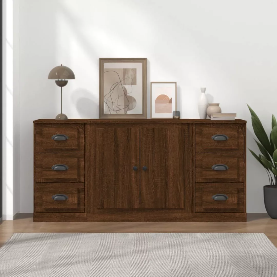 Vidaxl Sideboards 3 Stk. Braun Eichen-optik Holzwerkstoff günstig online kaufen