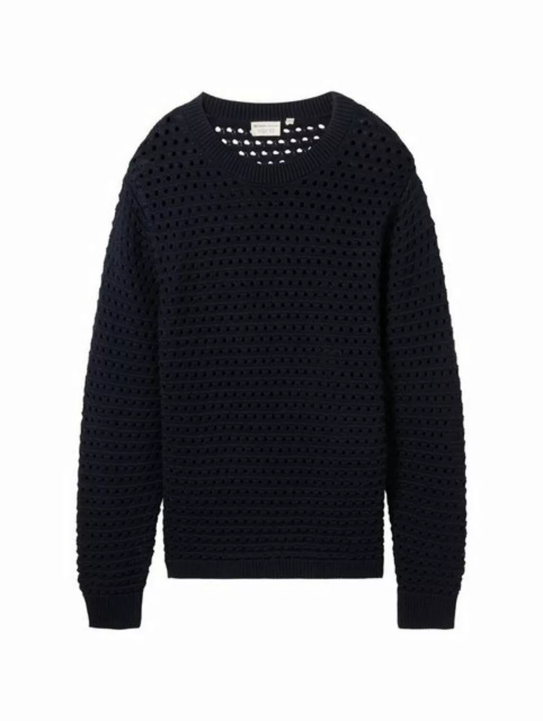 TOM TAILOR Denim Strickpullover open structure pullover, sky captain blue günstig online kaufen