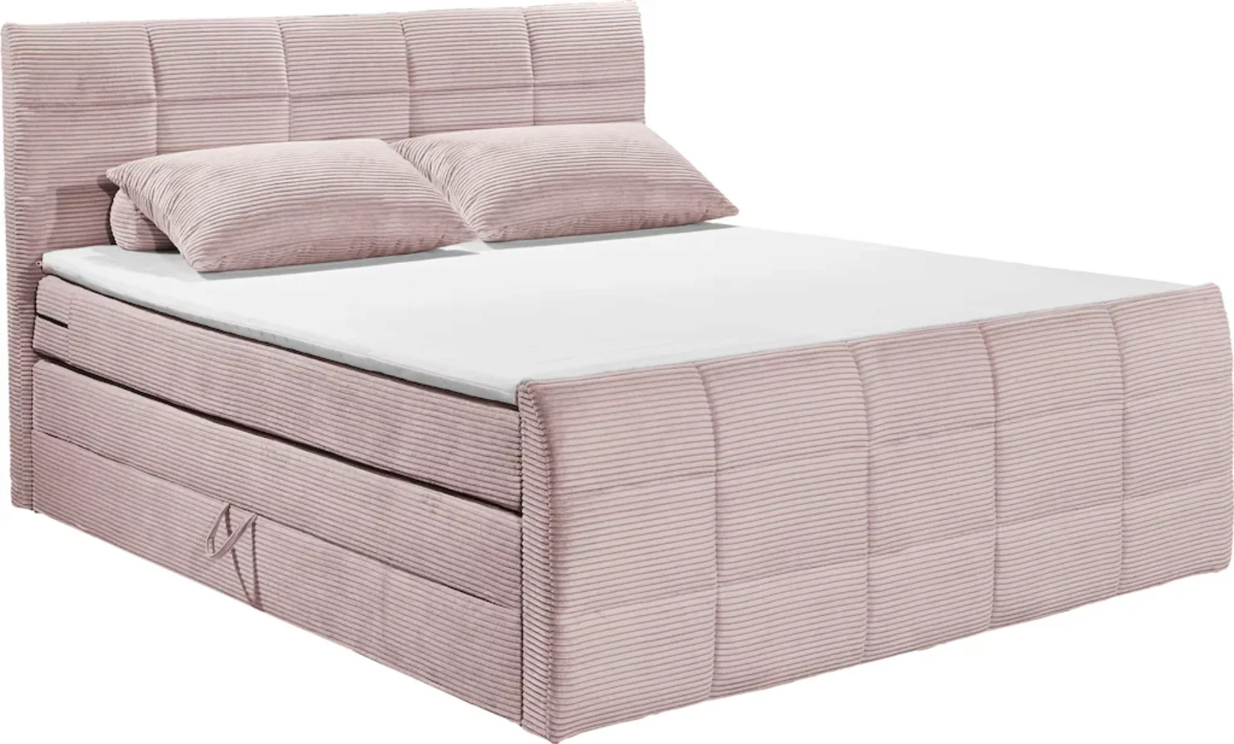 ED EXCITING DESIGN Boxspringbett "Bolivia", harte Seite mit Kokosmatte, wei günstig online kaufen