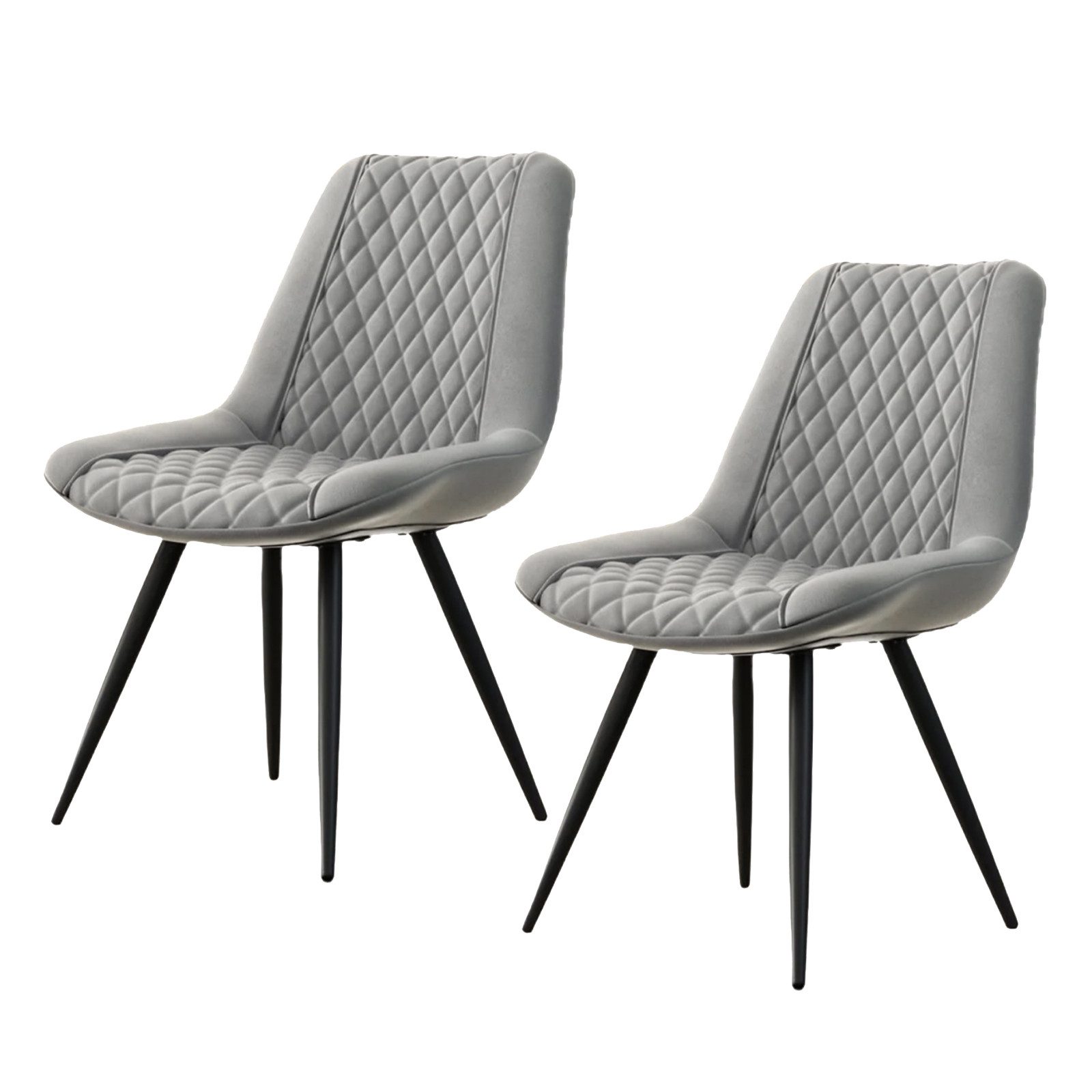 HTI-Living 4-Fußstuhl Stuhl Astrid Kunstleder Grau günstig online kaufen