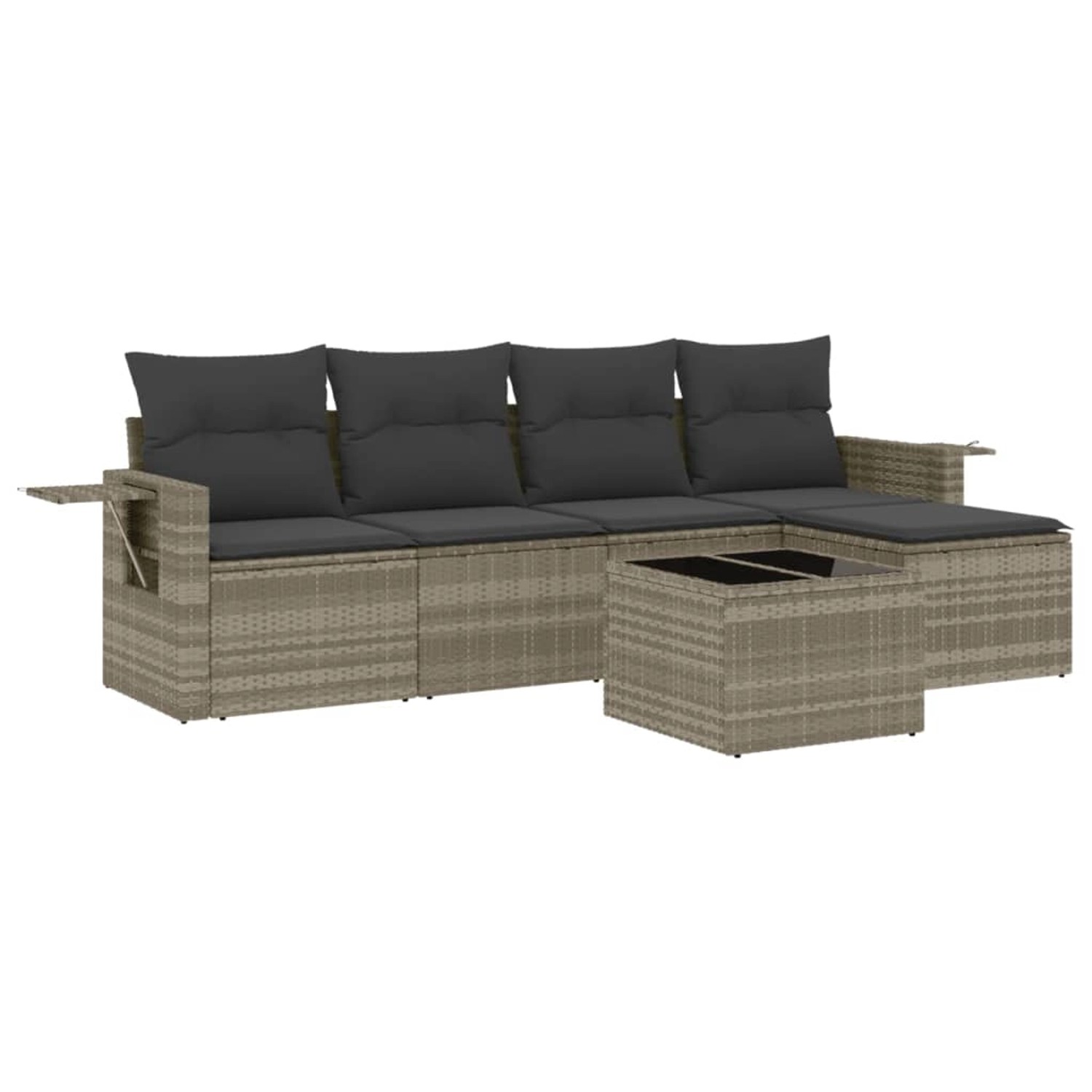 vidaXL 6-tlg Garten-Sofagarnitur mit Kissen Hellgrau Poly Rattan Modell 13 günstig online kaufen