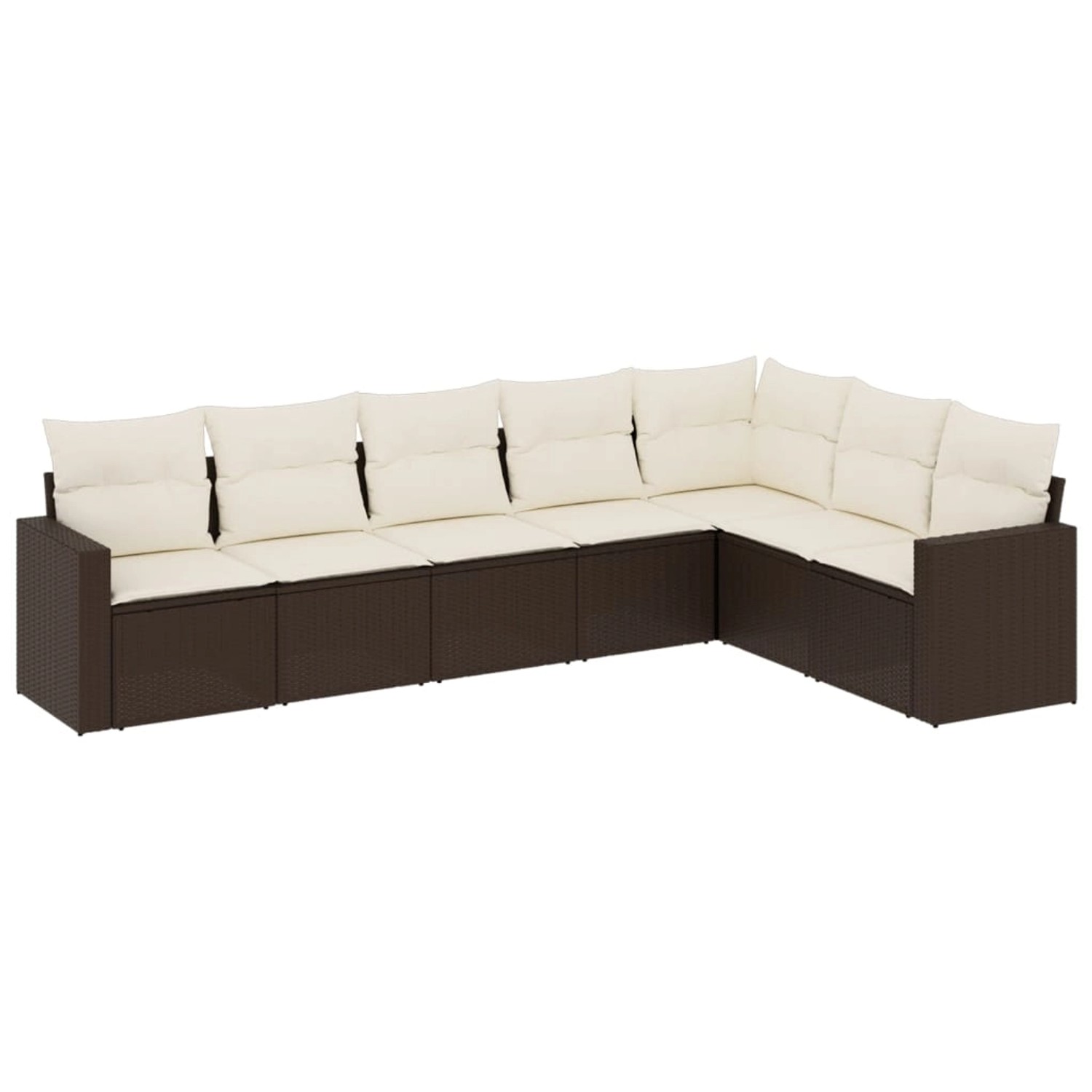vidaXL 7-Tlg Garten-Sofagarnitur mit Kissen Braun Poly Rattan 3219043 günstig online kaufen