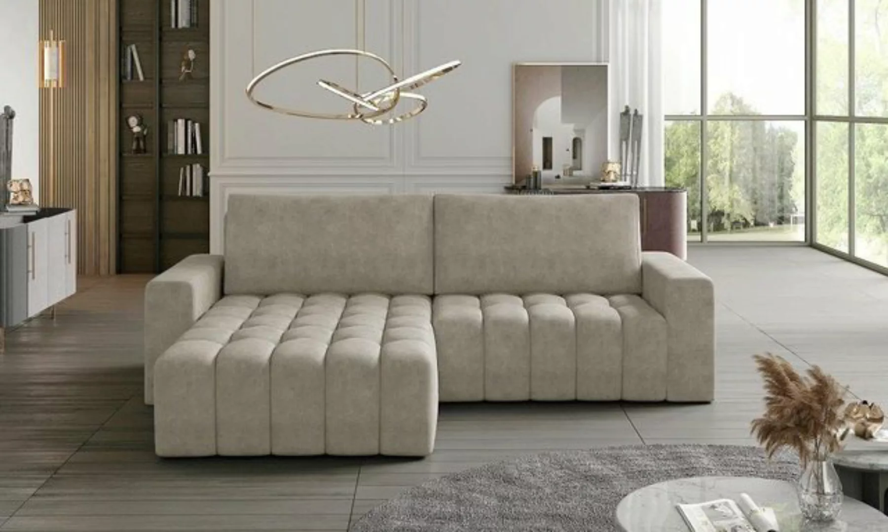 JVmoebel Ecksofa Ecksofa Grau Stoff L Form Couch Design Couch Polster Texti günstig online kaufen