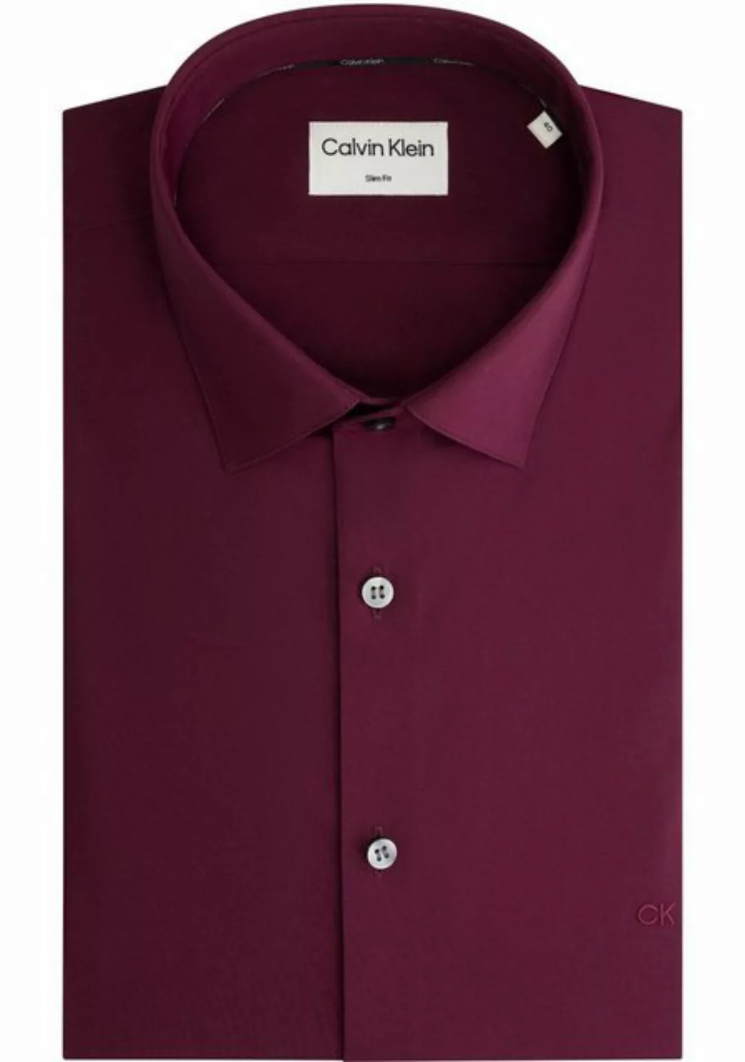 Calvin Klein Langarmhemd POPLIN STRETCH SLIM SHIRT mit Logostickerei günstig online kaufen