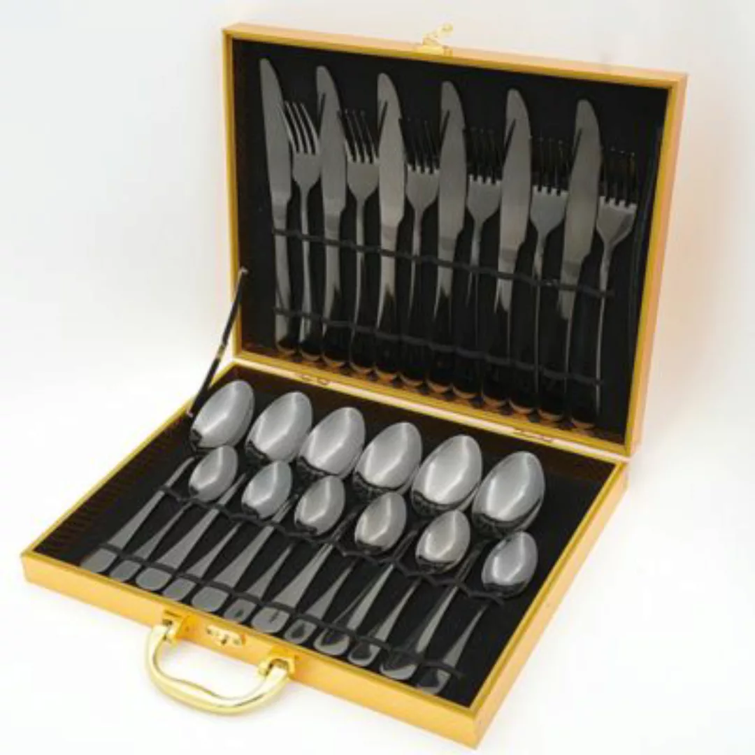 Faizee Möbel 24-teiliges Besteck-Set Koffer mit Messer, Gabeln und Löffel 6 günstig online kaufen