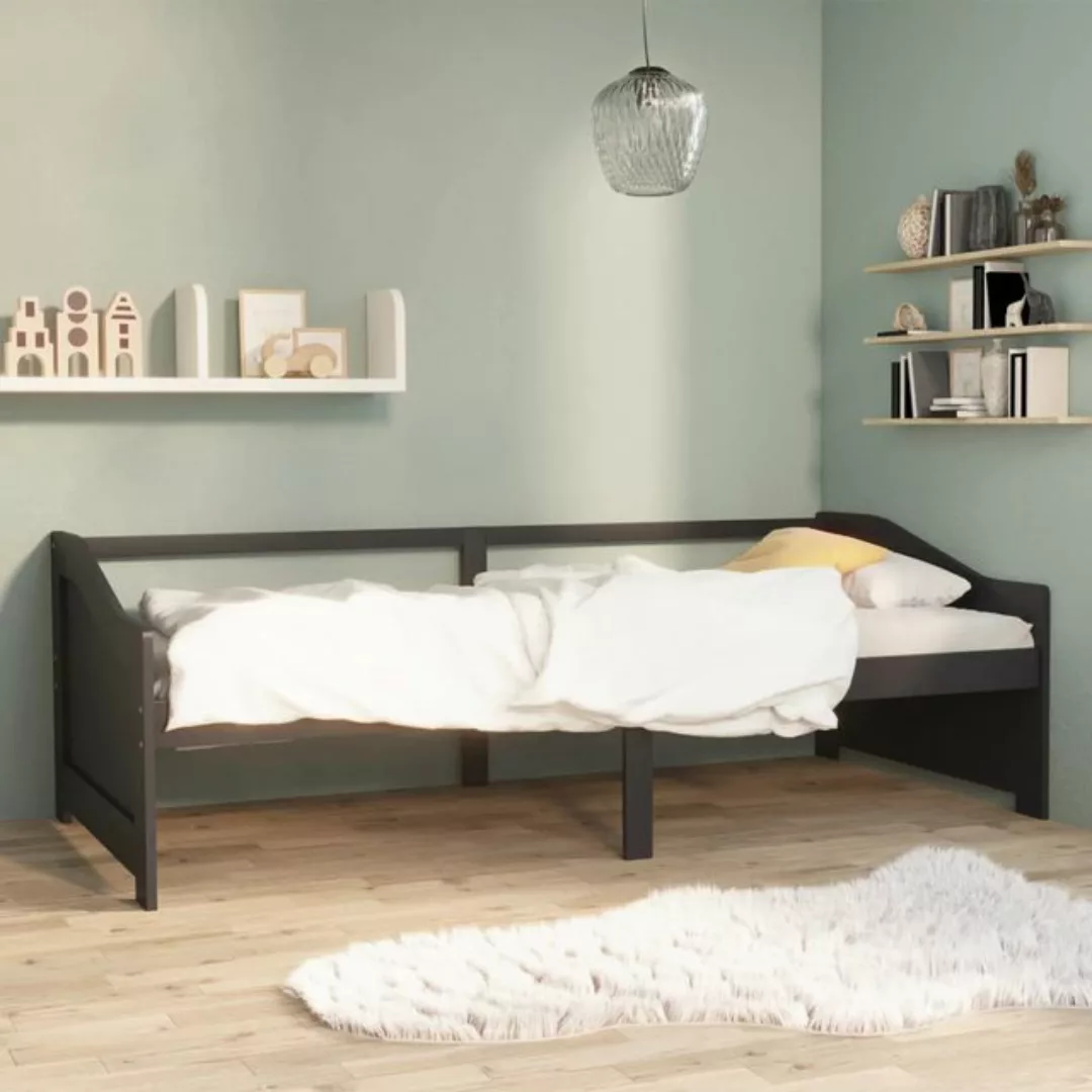 vidaXL Bett Tagesbett 3-Sitzer Dunkelgrau Massivholz Kiefer 90x200 cm günstig online kaufen