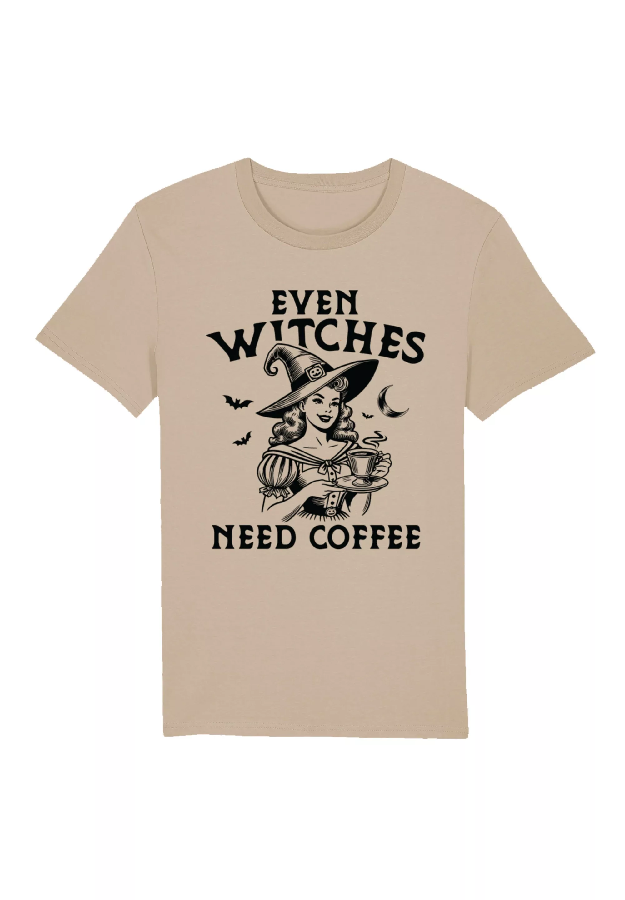 F4NT4STIC T-Shirt "Halloween Witch even witches need coffee", Premium Quali günstig online kaufen