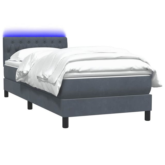 vidaXL Bett Boxspringbett mit Matratze Dunkelgrau 80x220 cm Samt günstig online kaufen