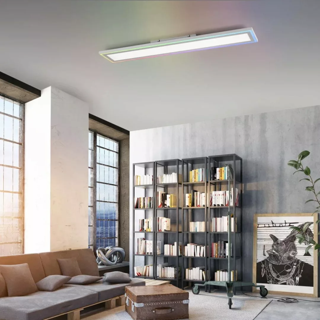 LED Deckenleuchte Edging in Grau 2x 7,5W 2300lm günstig online kaufen