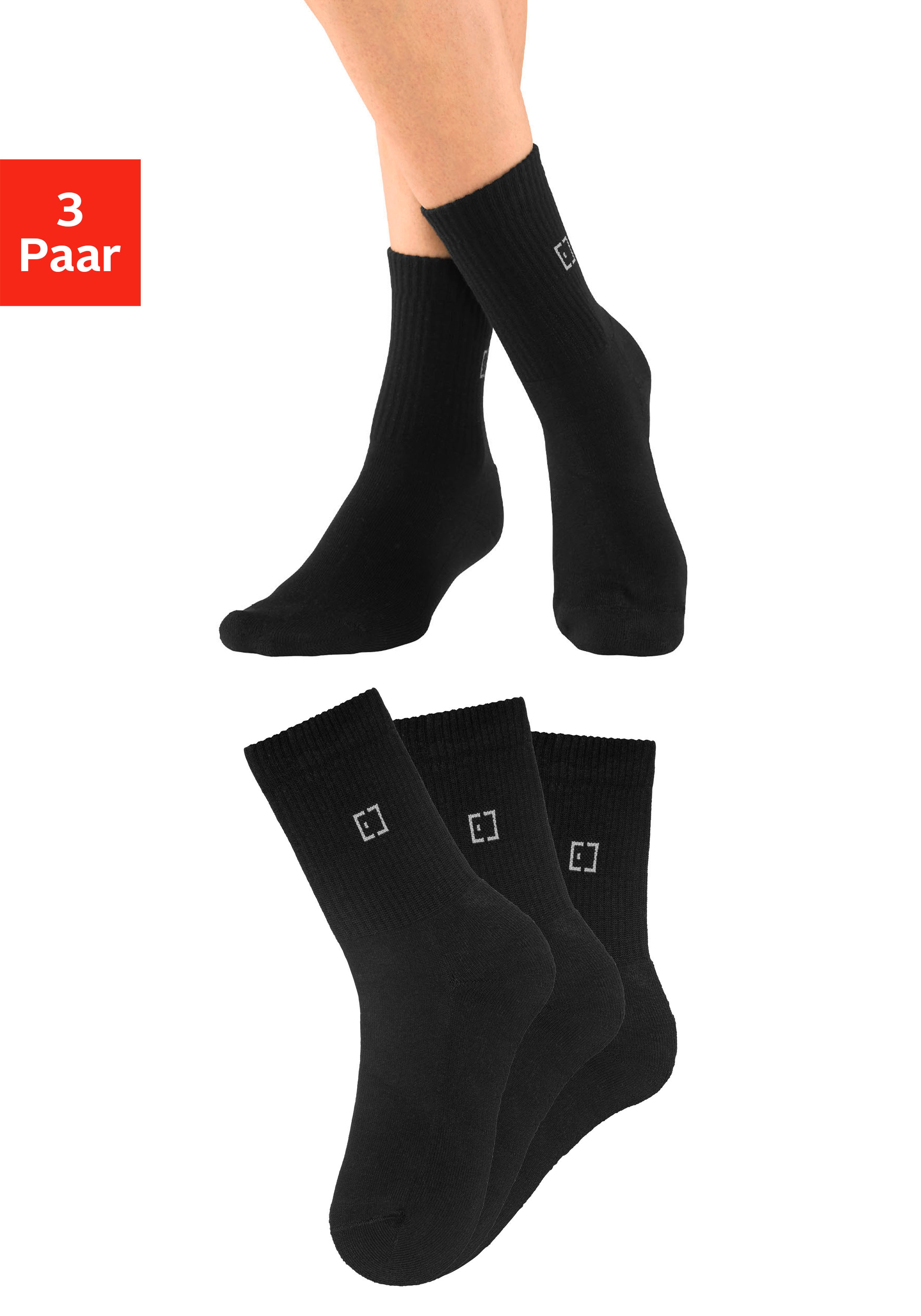 Elbsand Socken, (Packung, 3 Paar), mit Frottee und eingestricktem Markenlog günstig online kaufen