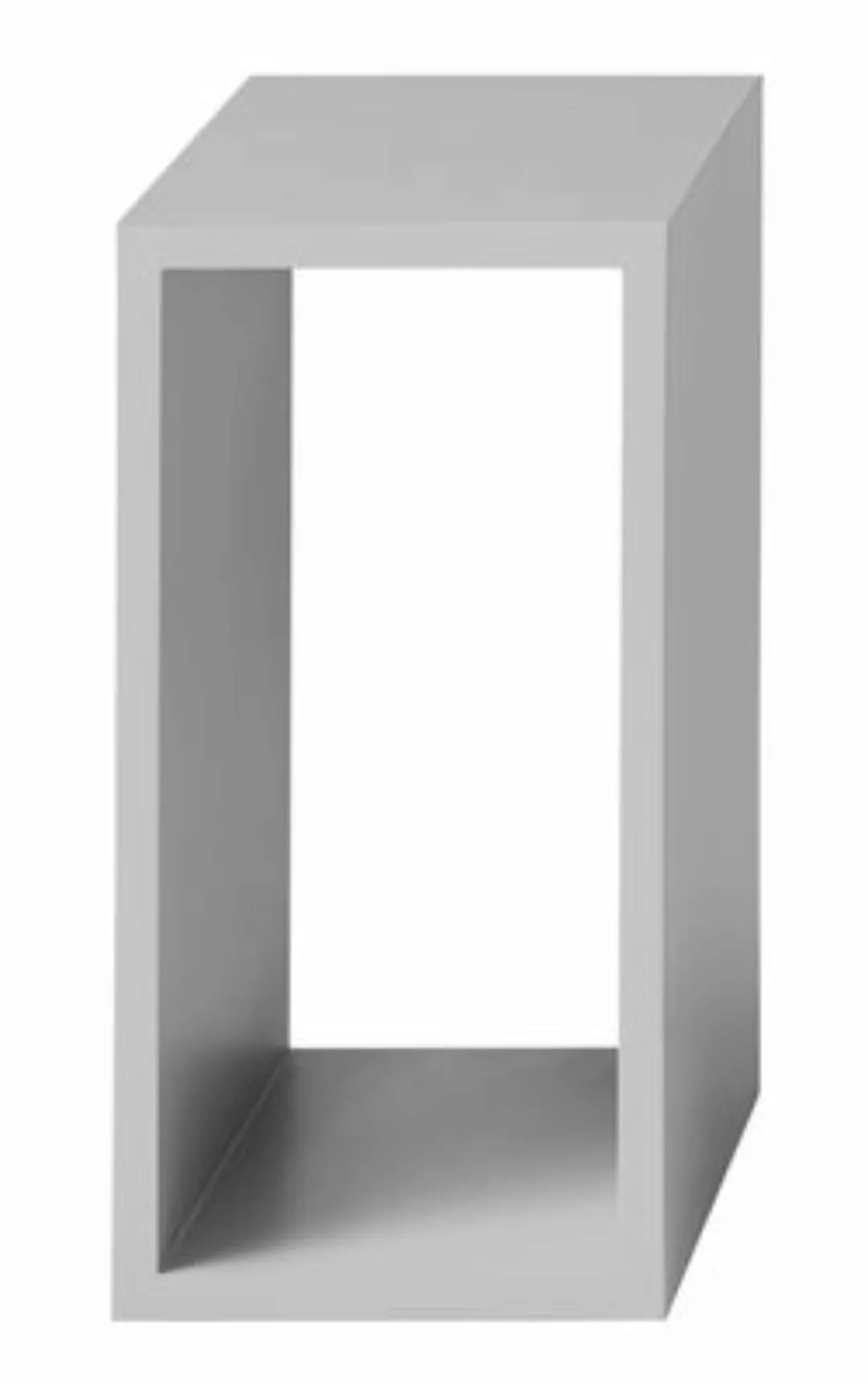 Regal Stacked 2.0 holz grau / Größe S - rechteckig - 43 x 21 cm / ohne Rück günstig online kaufen