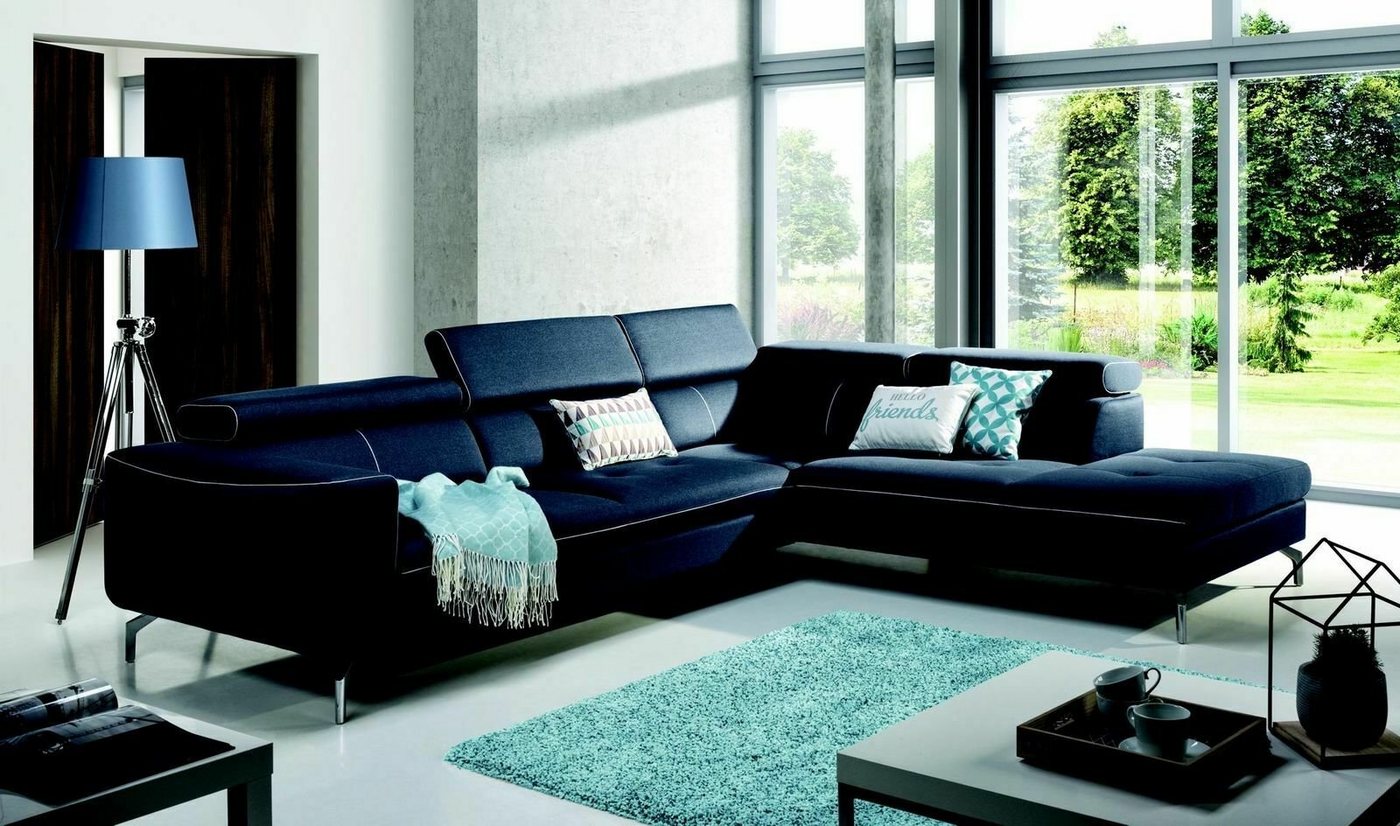 JVmoebel Ecksofa Designer Schwarze Couch Luxus Ecksofa Textil Sitzmöbel Neu günstig online kaufen