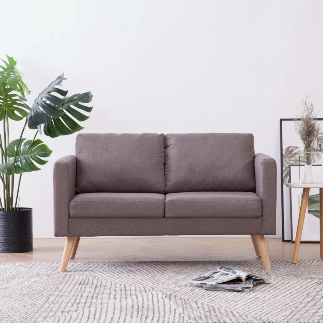 vidaXL Sofa 2-Sitzer-Sofa Stoff Taupe Couch günstig online kaufen