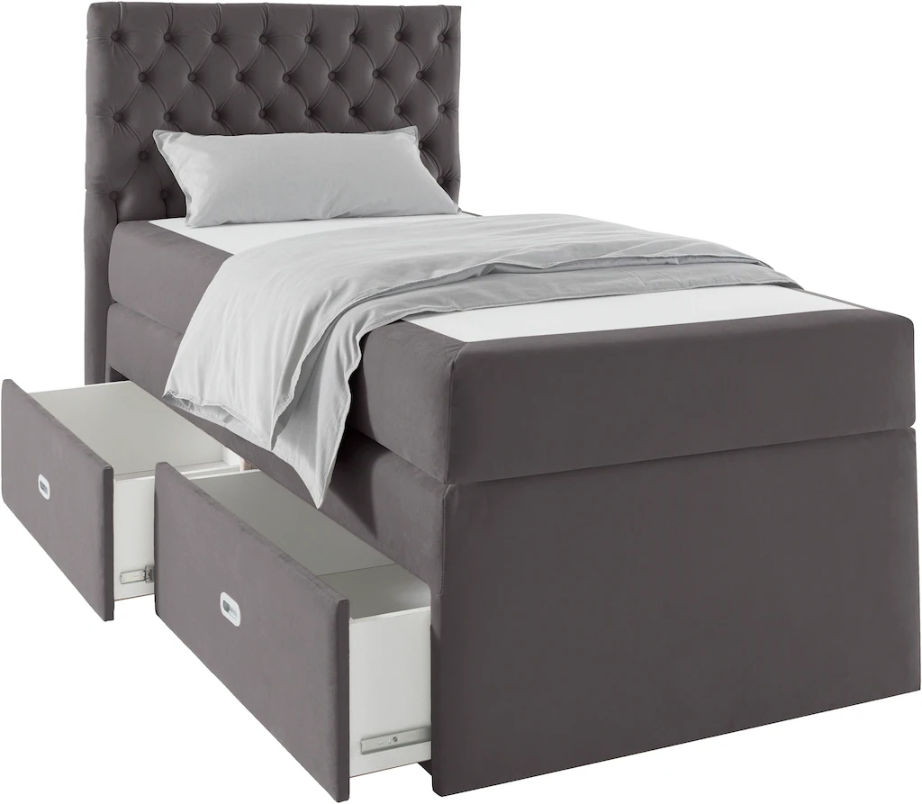 Home affaire Polsterbett "Boxbett Alvi mit Schubladen, Taschen-Federkernmat günstig online kaufen