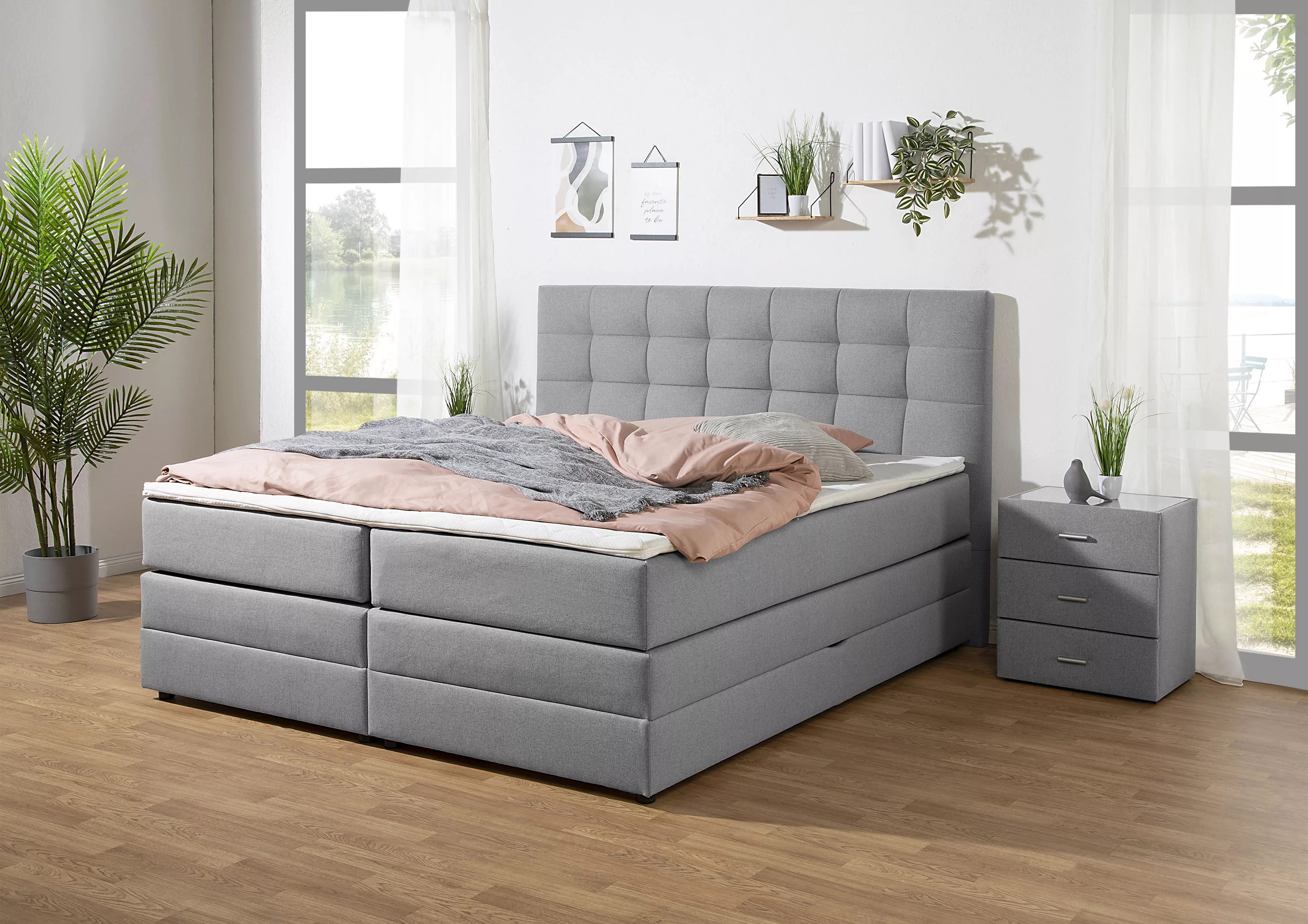 Places of Style Boxspringbett "Ethan", inkl. Topper und geräumigen Bettkast günstig online kaufen