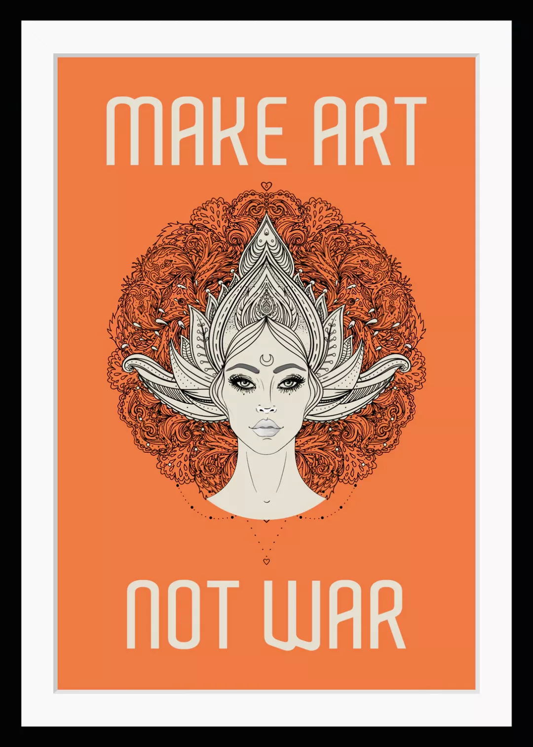 queence Bild "MAKE ART NOT WAR", HD Premium Poster-Druck inkl. Holzrahmen günstig online kaufen