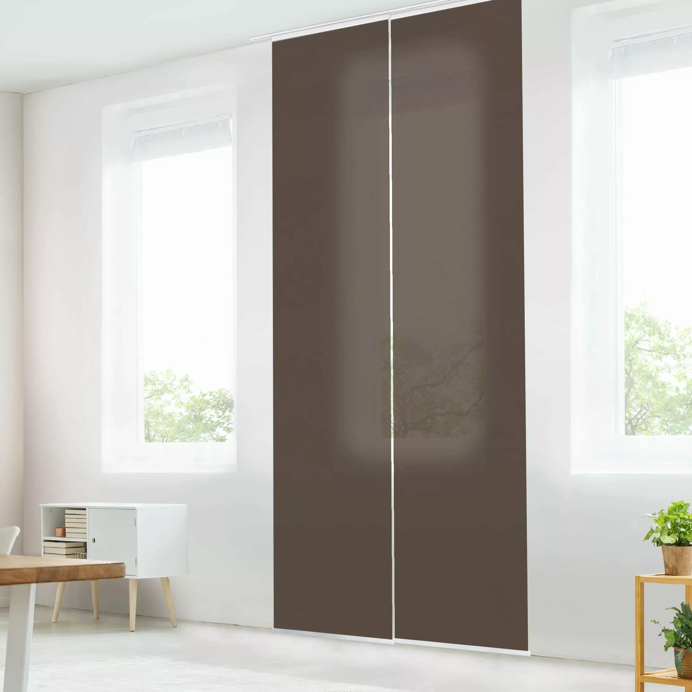 Bilderdepot24 Schiebegardine modern Flächenvorhang blickdicht Cacao, günstig online kaufen