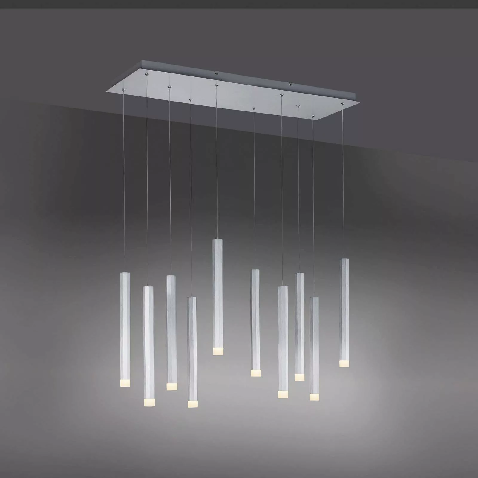 LED Pendelleuchte Bruno in Aluminium 10x5,2W 2650lm günstig online kaufen