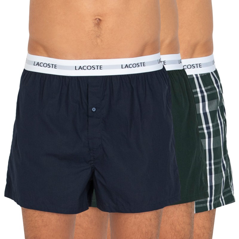 Lacoste 3-er Set Boxershorts Dunkelblau, Grün & kariert günstig online kaufen