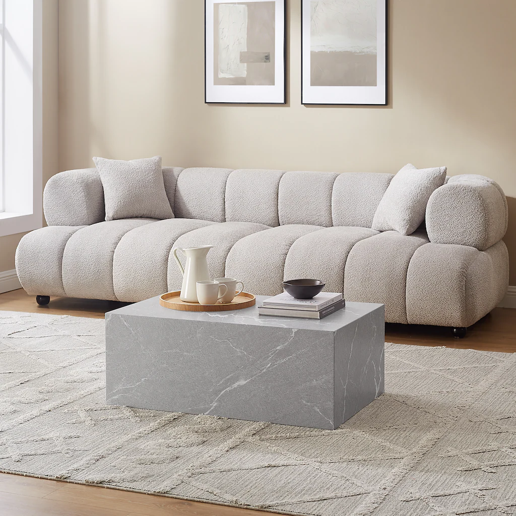 SalesFever Couchtisch, rechteckig 90x60 cm, in Marmoroptik foliert günstig online kaufen