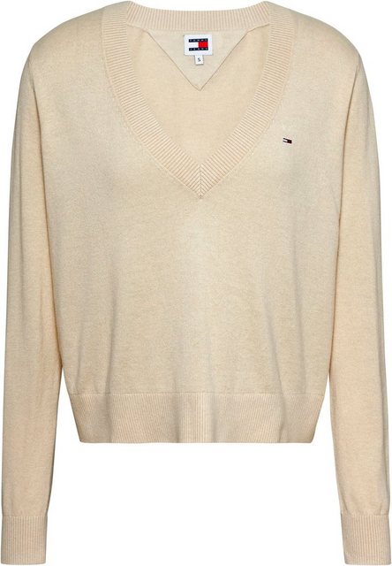 Tommy Jeans V-Ausschnitt-Pullover TJW ESSENTIAL VNECK SWEATER EXT mit Logos günstig online kaufen