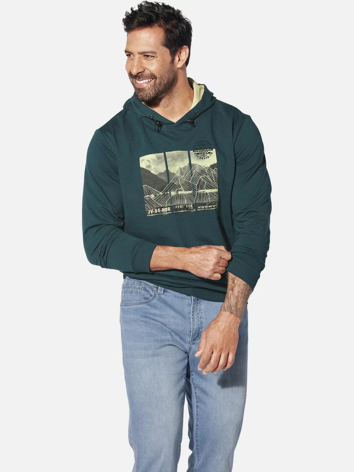 Jan Vanderstorm Kapuzensweatshirt JIRI mit verstellbarer günstig online kaufen