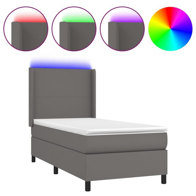 vidaXL Boxspringbett Boxspringbett mit Matratze und LED Kunstleder (90 x 20 günstig online kaufen