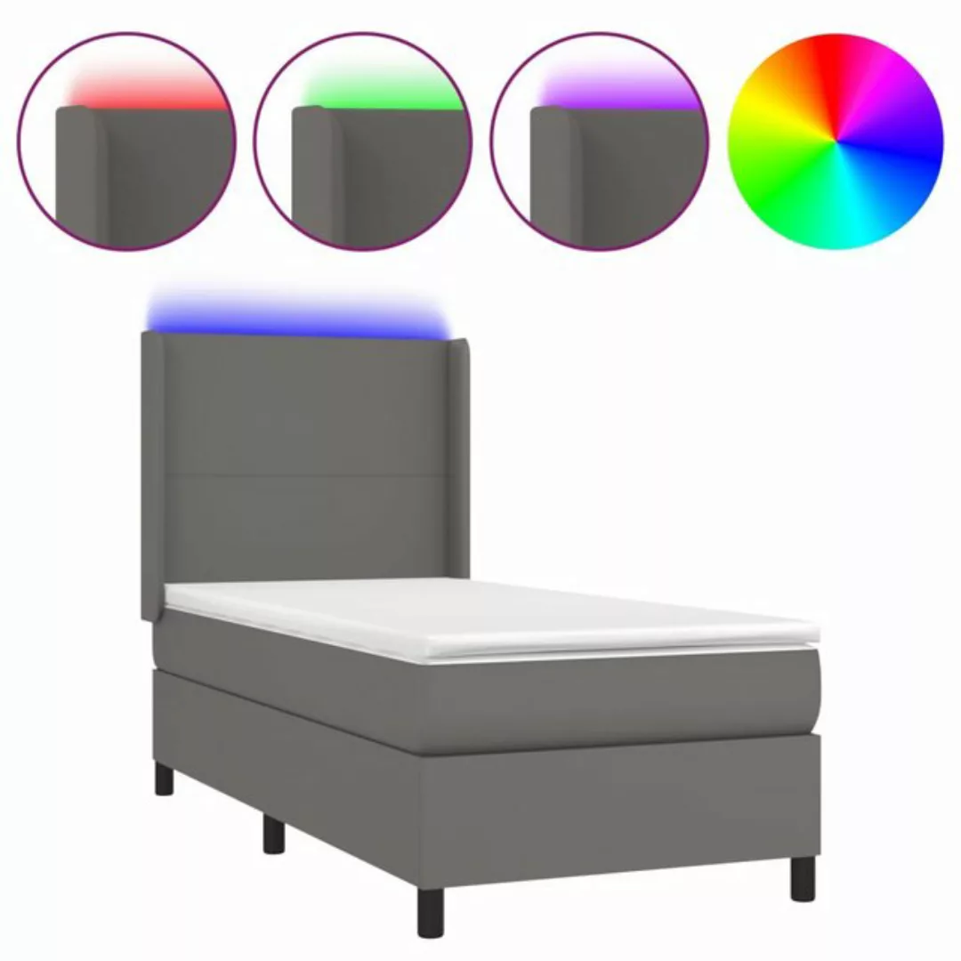 vidaXL Boxspringbett Boxspringbett mit Matratze und LED Kunstleder (100x 20 günstig online kaufen