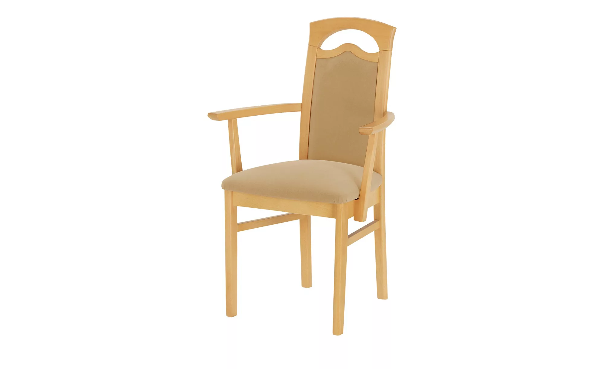 Polsterstuhl mit Armlehne - beige - 57 cm - 96 cm - 55 cm - Stühle > Esszim günstig online kaufen