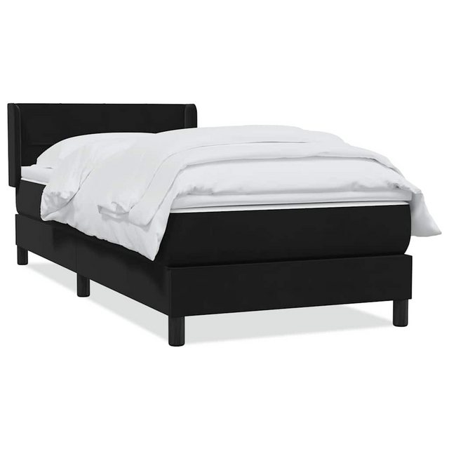 vidaXL Boxspringbett, Boxspringbett mit Matratze Schwarz 90x210 cm Samt günstig online kaufen