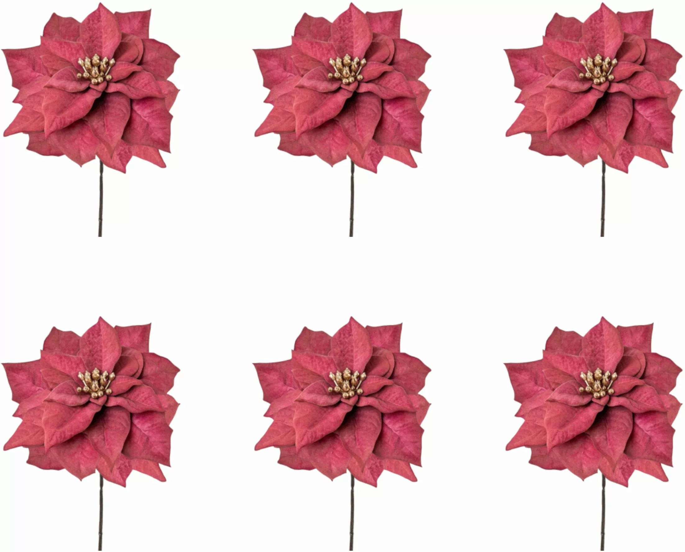 Creativ green Winterliche Kunstpflanze "Weihnachtsdeko rot", mit goldfarben günstig online kaufen