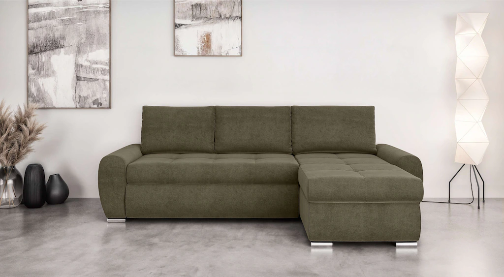 INOSIGN Ecksofa "Haverhill mit Bettfunktion und Bettkasten, B/H/T 237/89/16 günstig online kaufen