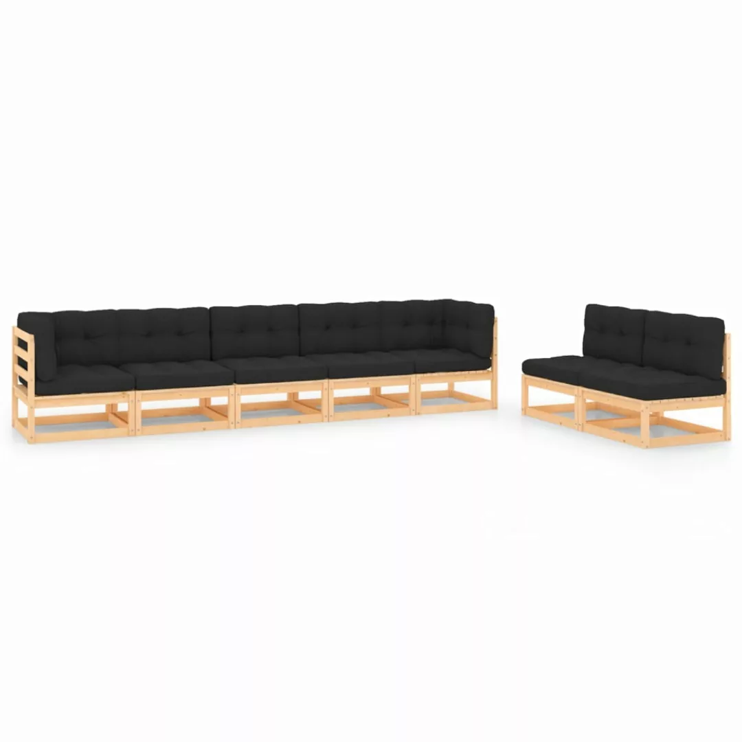 7-tlg. Garten-lounge-set Mit Kissen Massivholz Kiefer günstig online kaufen