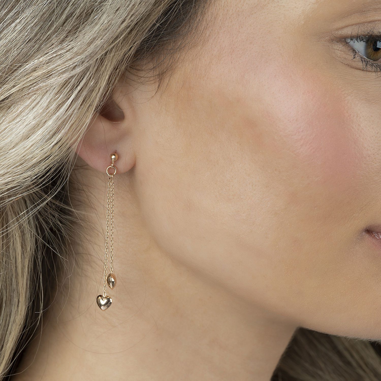 Materia Paar Ohrhänger Herzen Rosegold Pendel günstig online kaufen