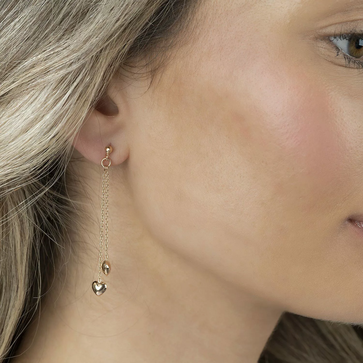 Materia Paar Ohrhänger Herzen Rosegold Pendel günstig online kaufen