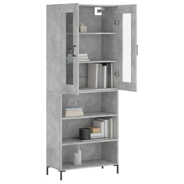 vidaXL Vitrine Highboard Betongrau 69,5x34x180 cm Spanplatte Glas Vitrine günstig online kaufen