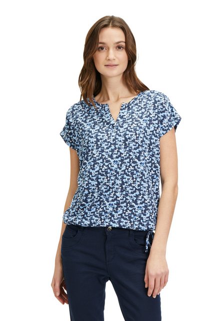 Betty&Co Kurzarmshirt Betty & Co Casual-Shirt mit Tunnelzug (1-tlg) Druck günstig online kaufen