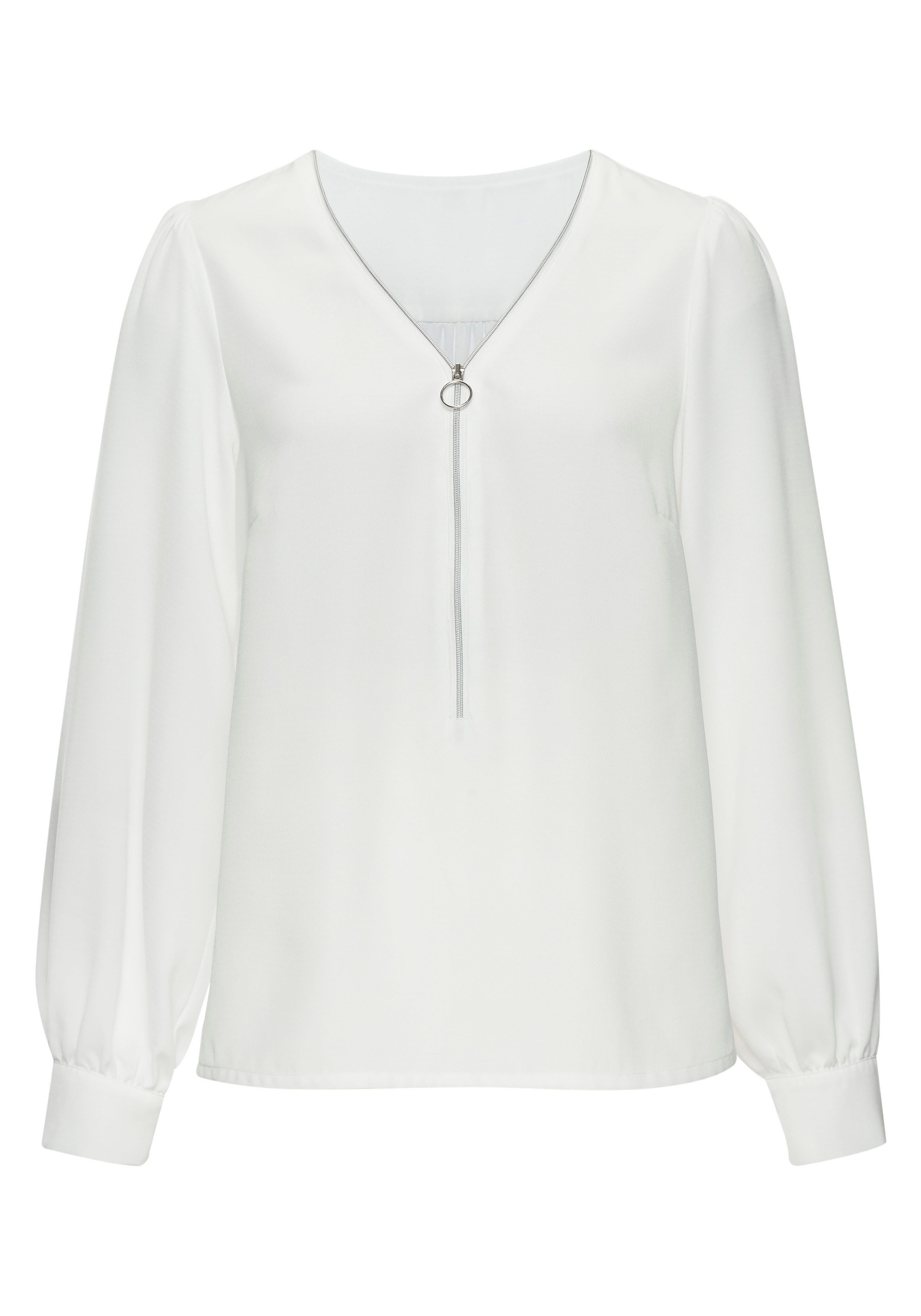 LASCANA Langarmbluse, mit Reißverschlussdetail, elegante Damenbluse günstig online kaufen