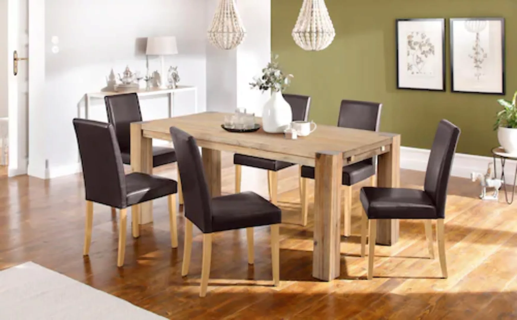 Home affaire Essgruppe "Silje", (Set, 7 tlg.), bestehend aus 6 Lucca Stühle günstig online kaufen