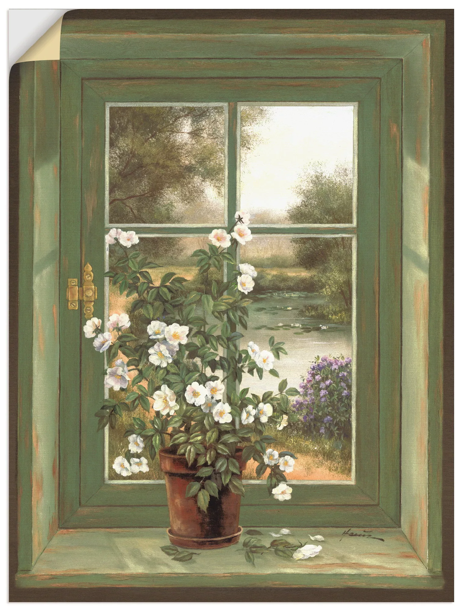 Artland Wandbild "Wildrosen am Fenster", Arrangements, (1 St.), als Alubild günstig online kaufen