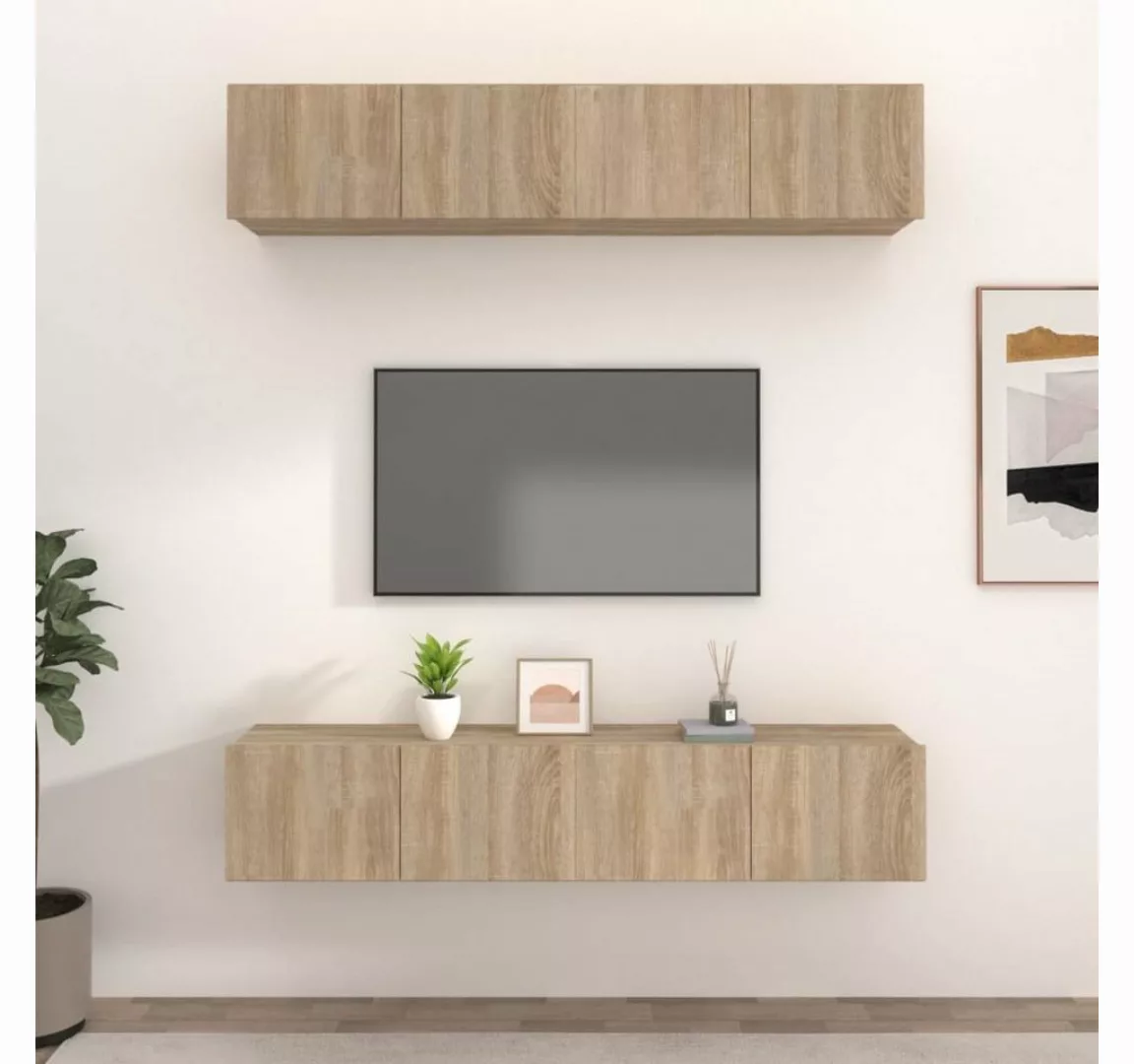 furnicato TV-Schrank TV-Schränke 4 Stk. Sonoma-Eiche 80x30x30 cm Holzwerkst günstig online kaufen