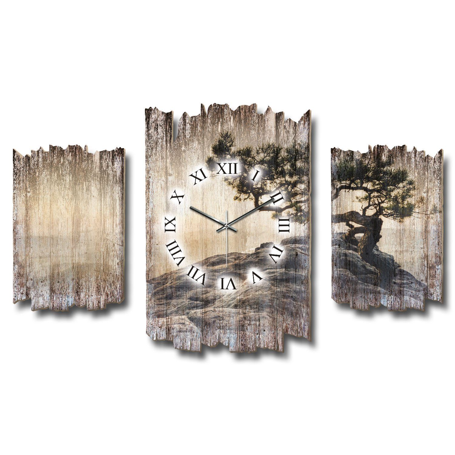 Kreative Feder Wanduhr 3-teilige DESIGNER-Wanduhr „Einsamer günstig online kaufen