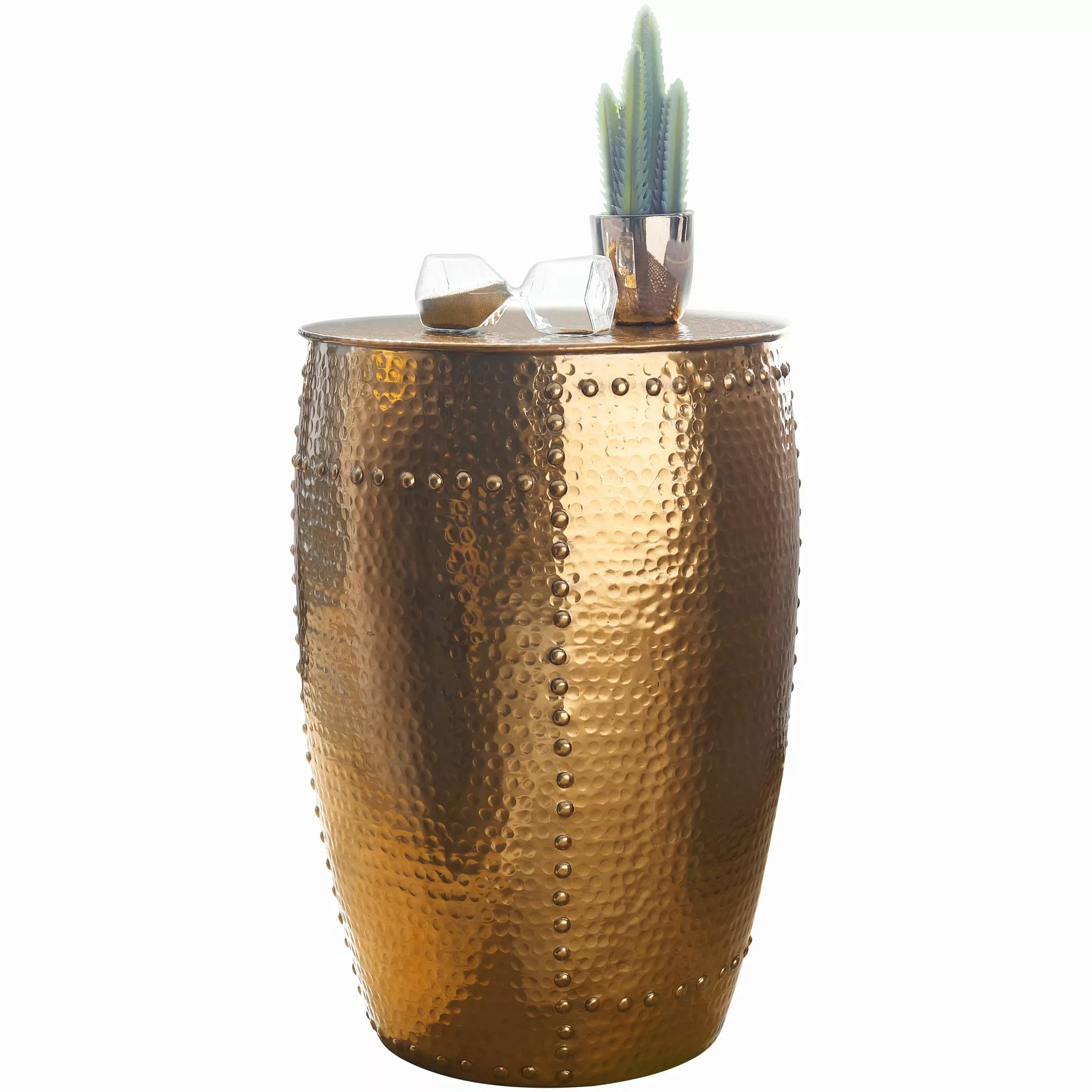 Beistelltisch 41,5x62x41,5cm Aluminium Gold Dekotisch orientalisch rund | K günstig online kaufen