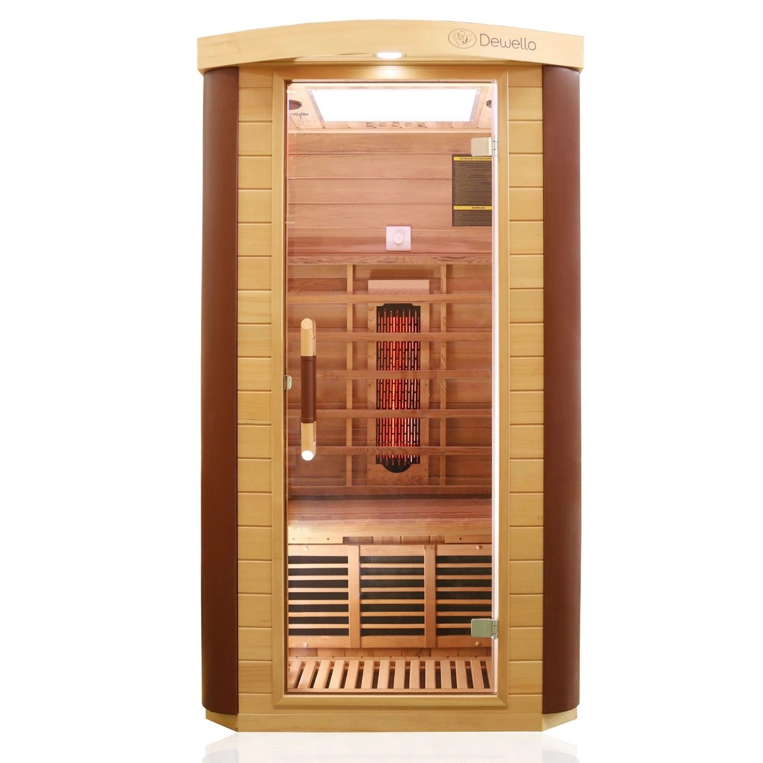 Dewello Infrarotkabine Sauna Toronto 102cm x 102cm 1 Person Vollspektrum & günstig online kaufen